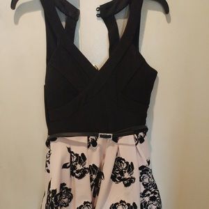 Black and baby pink dress